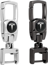 Load image into Gallery viewer, Tesla 2 Piece Chrome Alloy Keychain