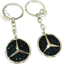 Load image into Gallery viewer, Mercedes Benz 2 Pack Black Crystal Keychain Set