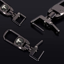 Load image into Gallery viewer, Tesla 2 Piece Chrome Alloy Keychain