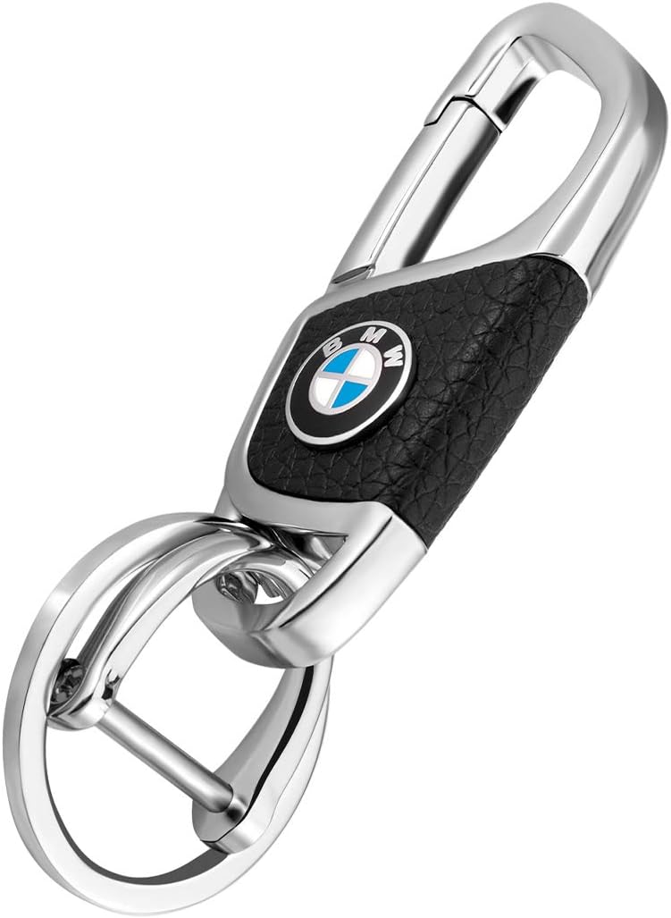 BMW Leather Alloy Keychain