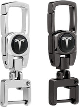 Load image into Gallery viewer, Tesla 2 Piece Chrome Alloy Keychain

