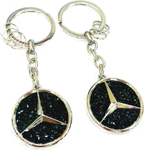 Load image into Gallery viewer, Mercedes Benz 2 Pack Black Crystal Keychain Set
