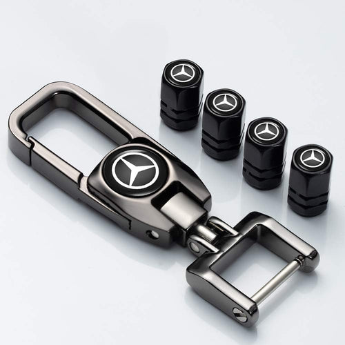 Mercedes Benz Valve Stem Keychain Set